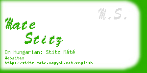 mate stitz business card